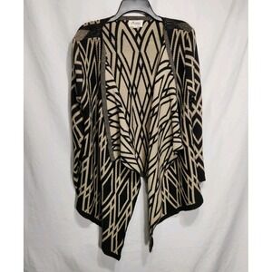 Arianna‎ by Howard's Cardigan Geometric Black / Beige One Size